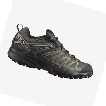 Tenis Senderismo Salomon X CREST GORE-TEX Hombre Negros Verde Oliva | MX 3616MQZ